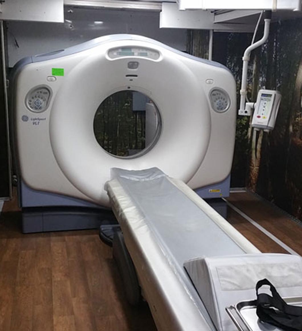 Mobile GE LightSpeed VCT 64 CT Scanner with ASiR Low Dose Reduction